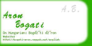 aron bogati business card